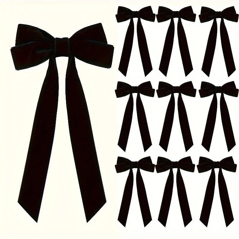 10 Red Velvet Christmas Tree Bows