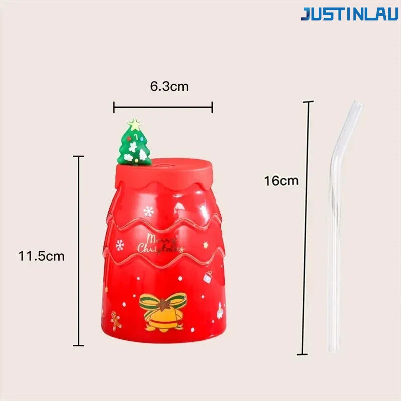 Creative Christmas Mugs Cartoon Xmas Tree Shape Santa Claus