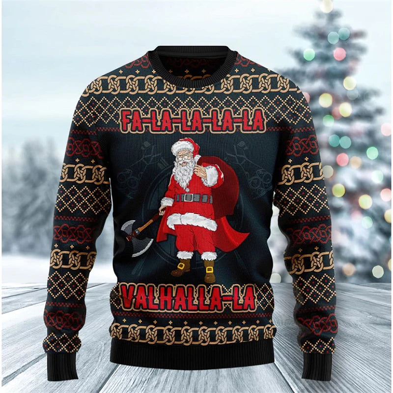 Funny Santa Claus Graphic Ugly Christmas Sweater For Men