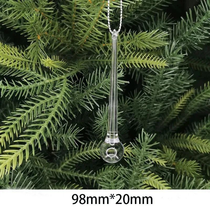 10Pcs Crystal Snowflake Icicle Christmas Decorations