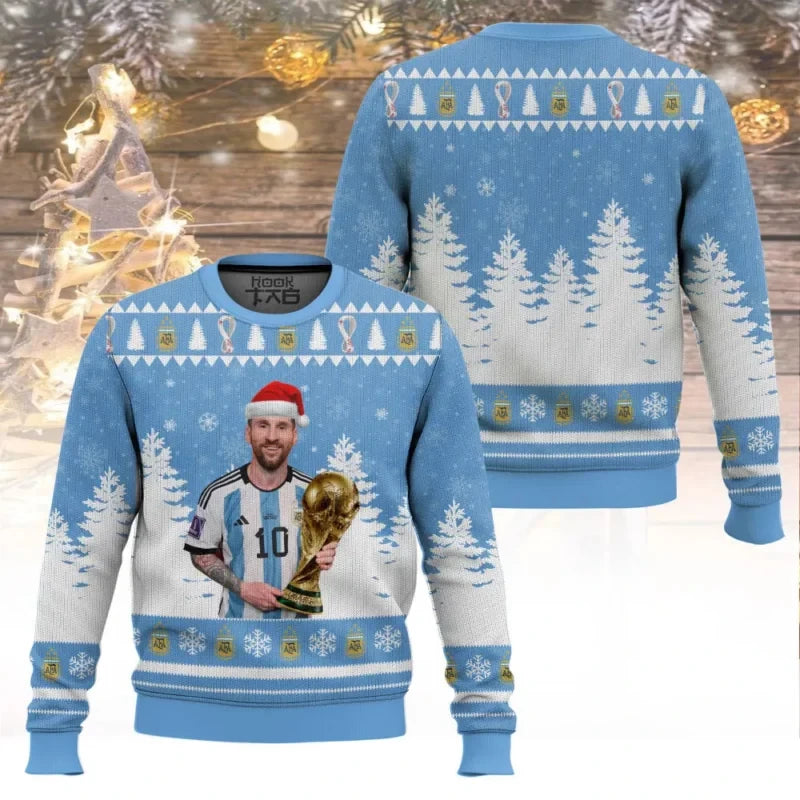 Christmas Sweater Football Star Q-Version Snowflake