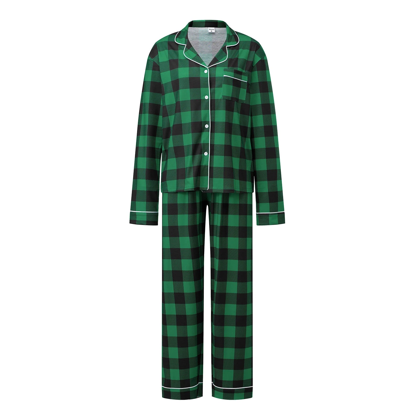 Family Matching Clothes Christmas Pajamas Mother Kids Plaid Pyjamas Set