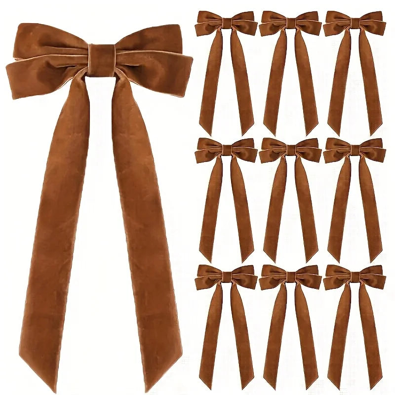 10 Red Velvet Christmas Tree Bows