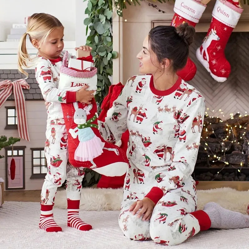 Xmas Family Look Pyjamas Santa Claus Print Christmas Pajamas Set