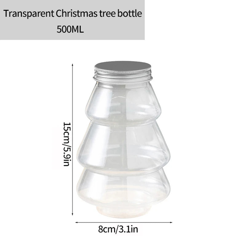 Tree Milk Tea Bottle Plastic Candy Juice Coffee Packing Bottle New Year Party Decor