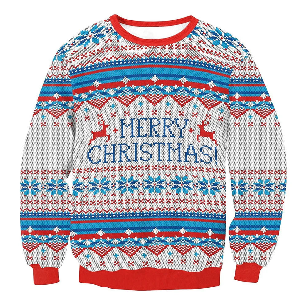 Fashion Santa Claus Print Men's Sweatshirts Cartoon