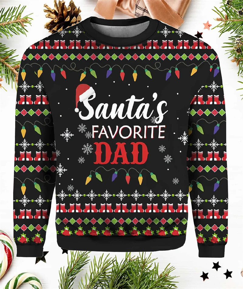 Funny Santa Claus Graphic Ugly Christmas Sweater For Men