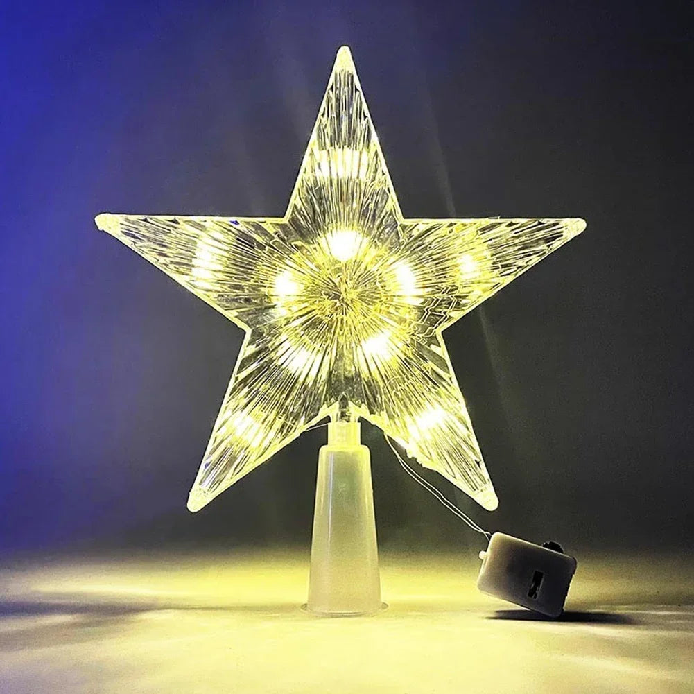 15cm Christmas Tree Top Star Light LED Glowing Star