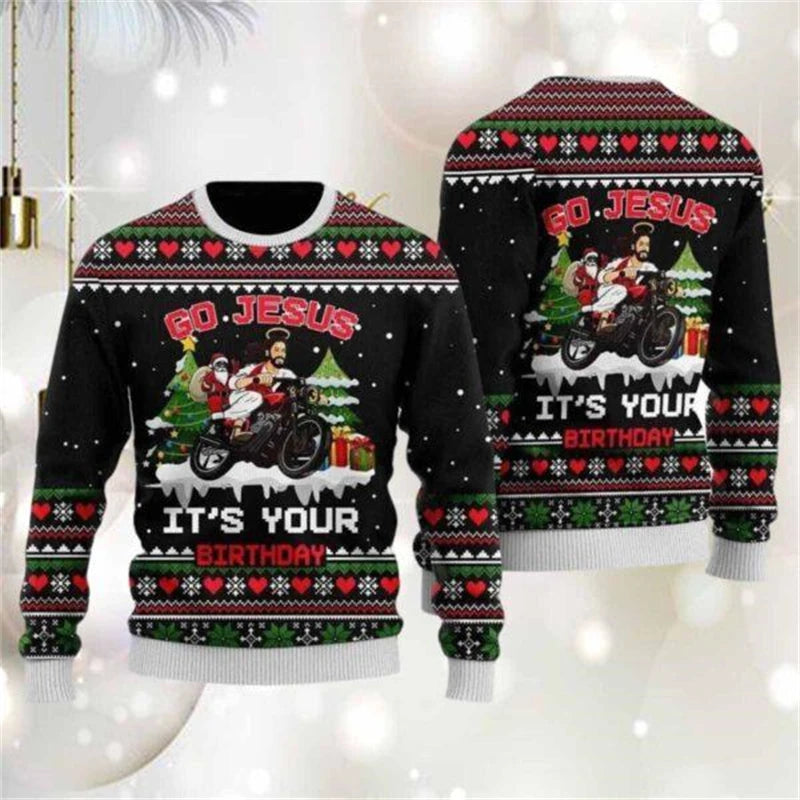 Funny Santa Claus Graphic Ugly Christmas Sweater For Men