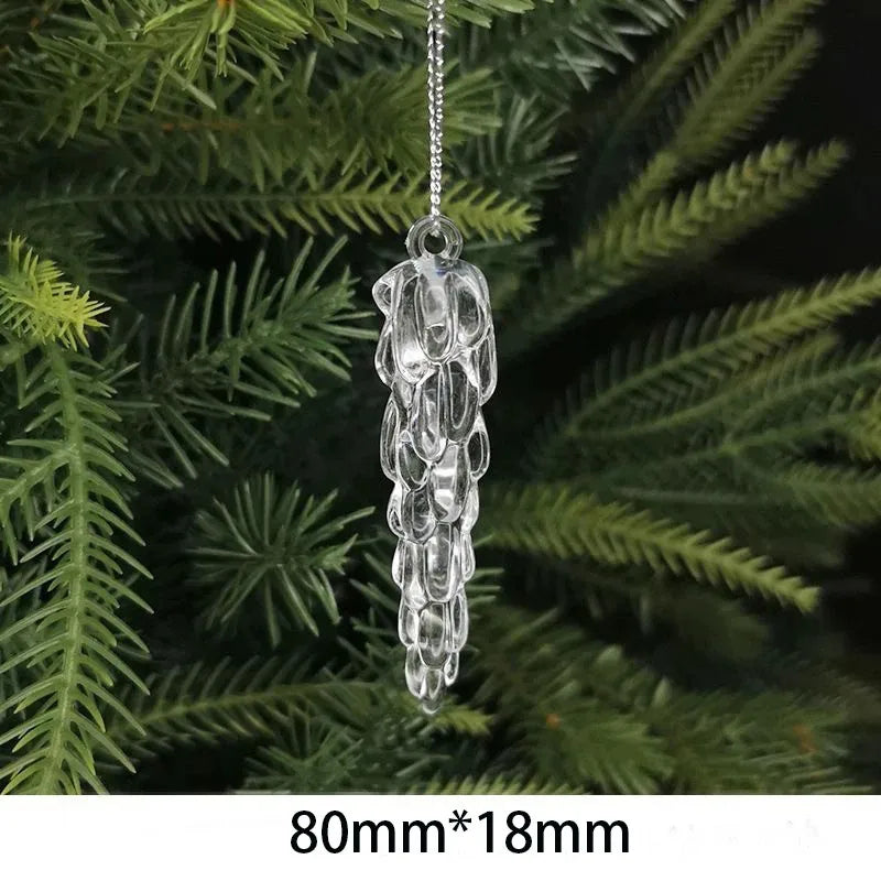 10Pcs Crystal Snowflake Icicle Christmas Decorations