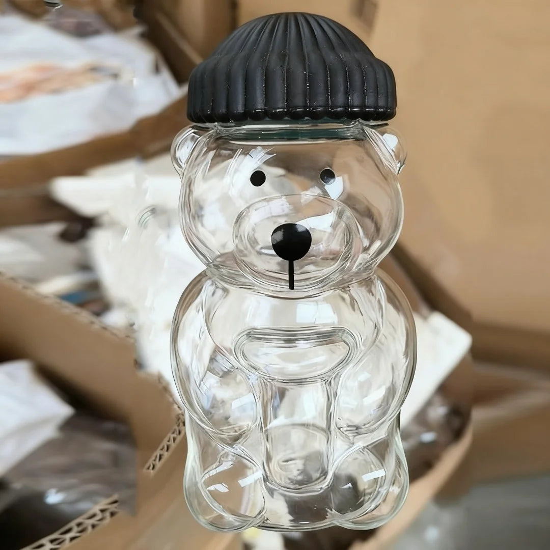 2025 Creative Cute Bear Coffee Cup Cartoon Bear shaped Coffee Cup Cute Bear Cup Transparent