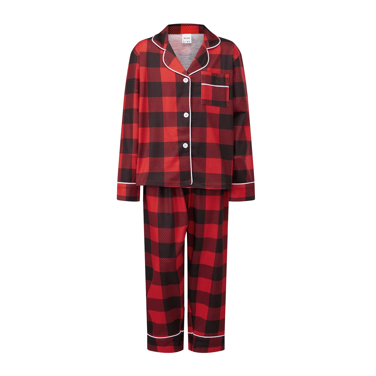 Family Matching Clothes Christmas Pajamas Mother Kids Plaid Pyjamas Set