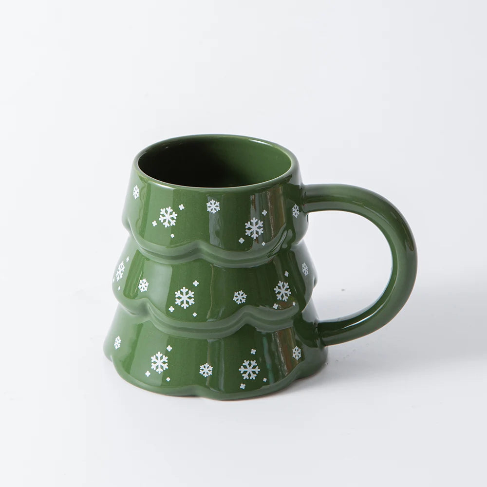 1PC Christmas Tree Shaped Mug Creative Ceramic Coffee Cup