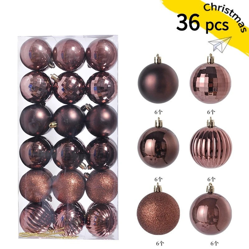 24/36Pcs Christmas Decoration 3/4CM Balls Hanging Christmas