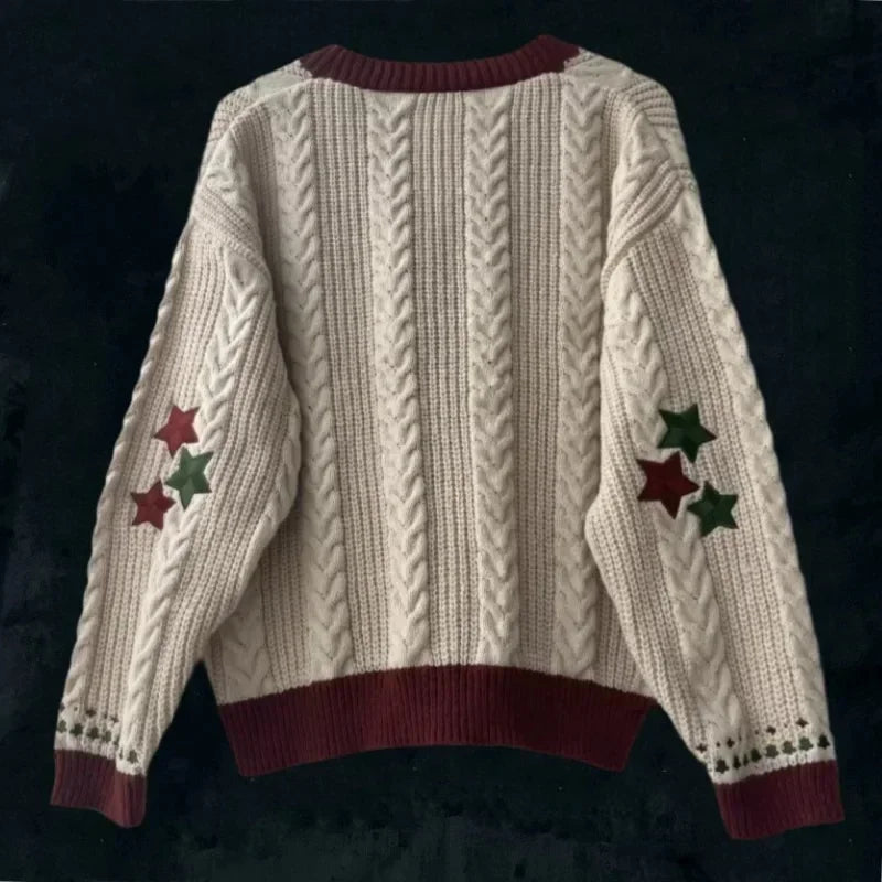 Christmas Tree Women Cardigan Autumn Winter Knitted