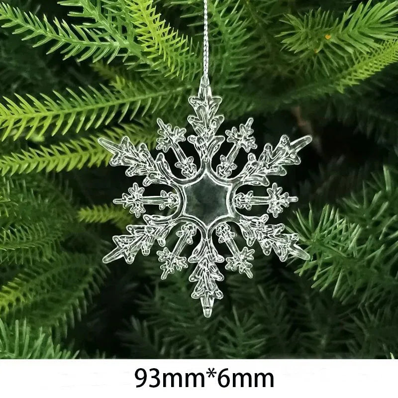 10Pcs Crystal Snowflake Icicle Christmas Decorations