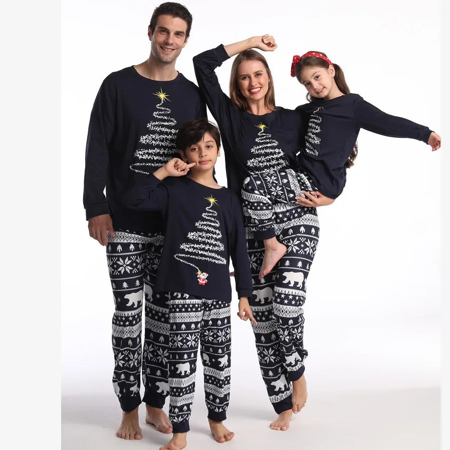 Family Christmas Pajamas Mom Dad Kids Matching Clothing