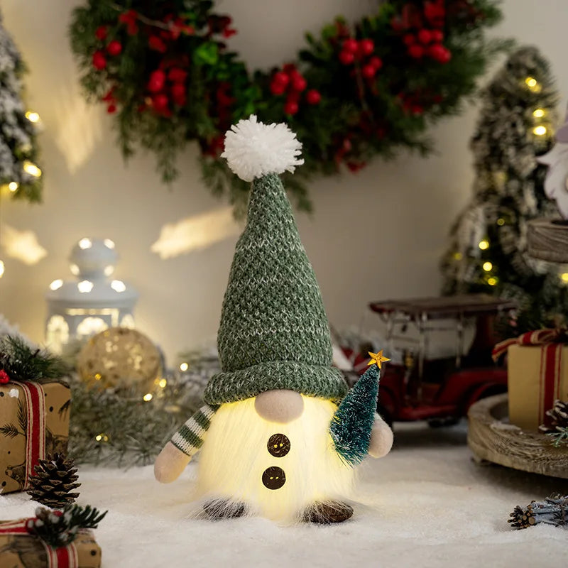 Glowing Knitted Gnome Doll with Led Night Light