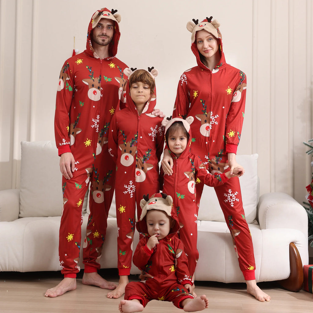 Autumn winter Christmas family clothing cute cartoon hooded