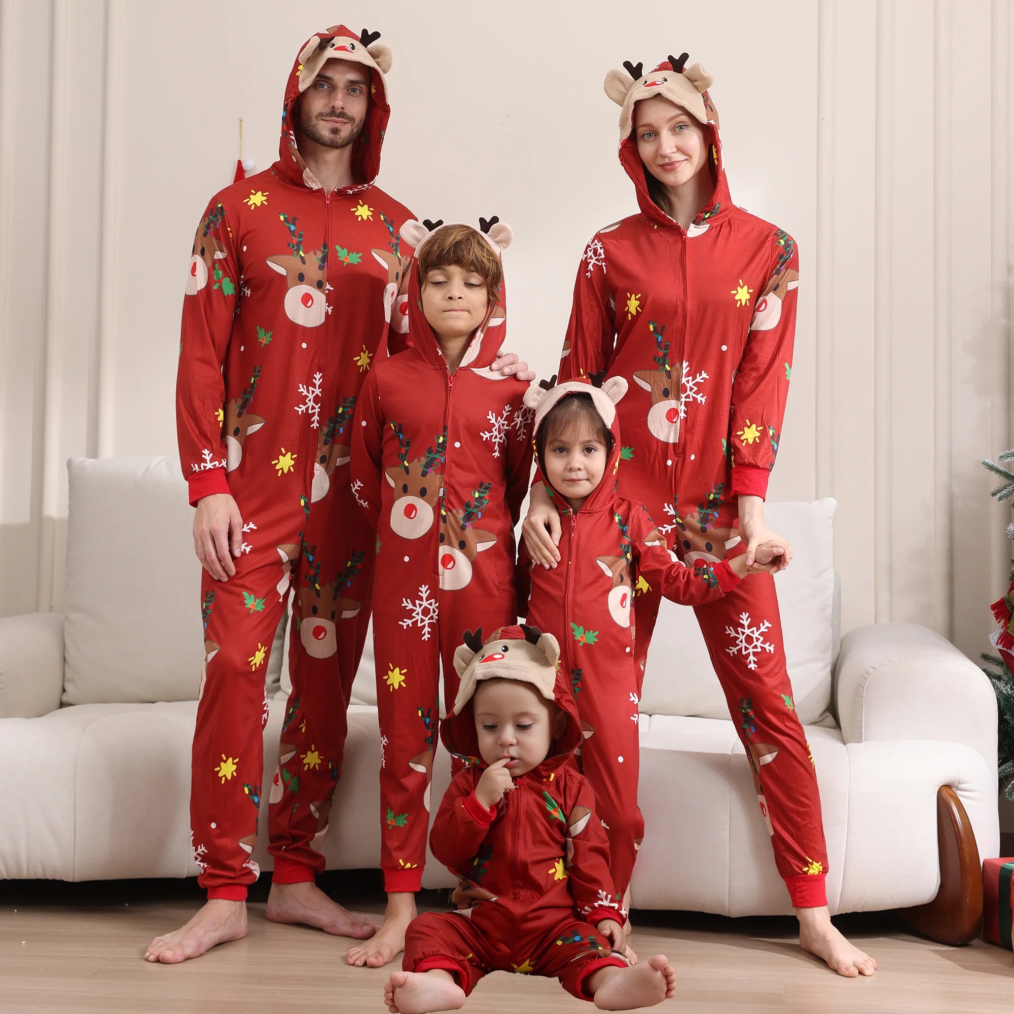 Autumn winter Christmas family clothing cute cartoon hooded
