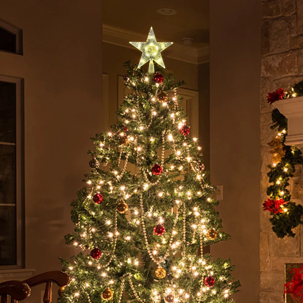 15cm Christmas Tree Top Star Light LED Glowing Star