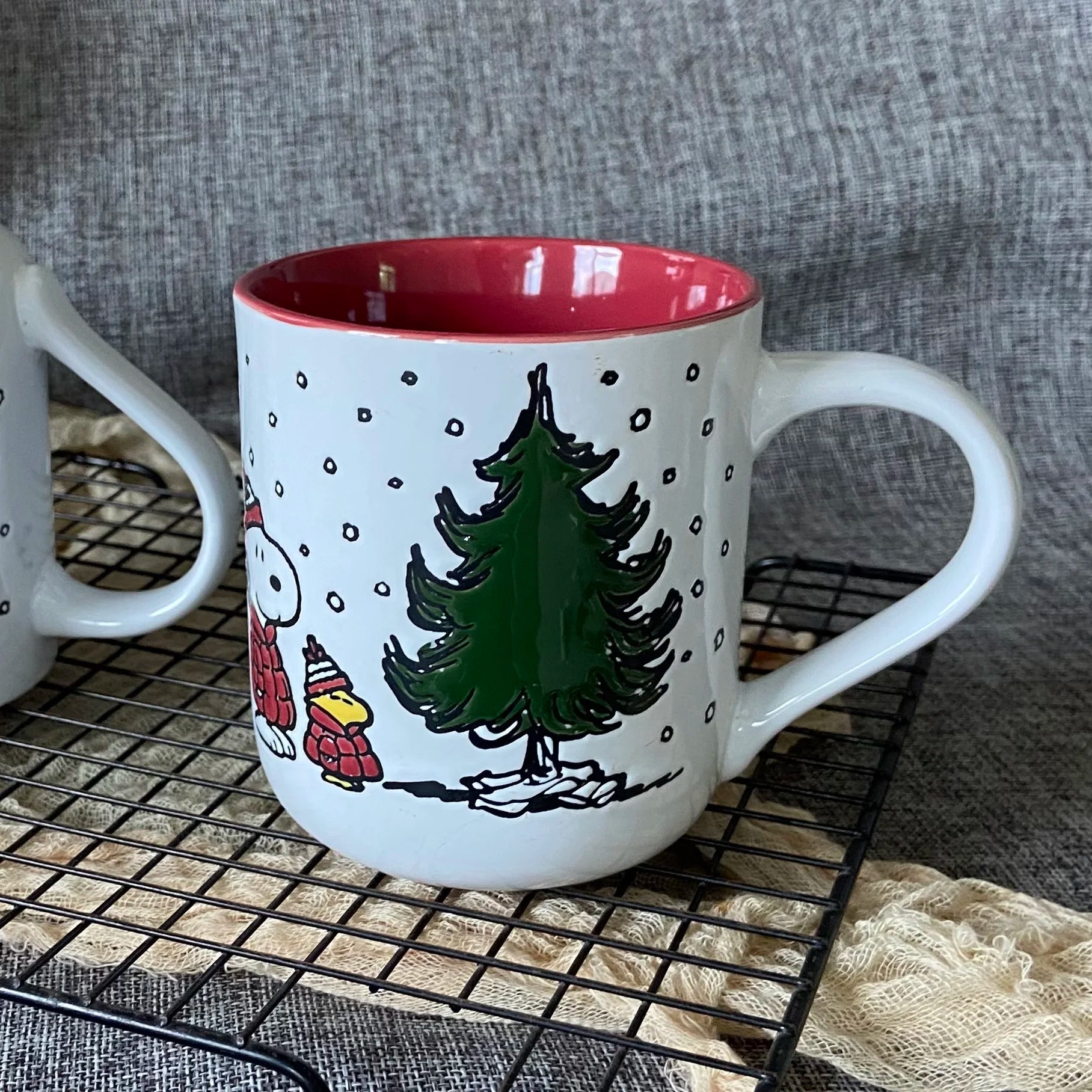 3D Relief Snoopy Christmas Mug 450ml Large Ceramic Coffee Cup