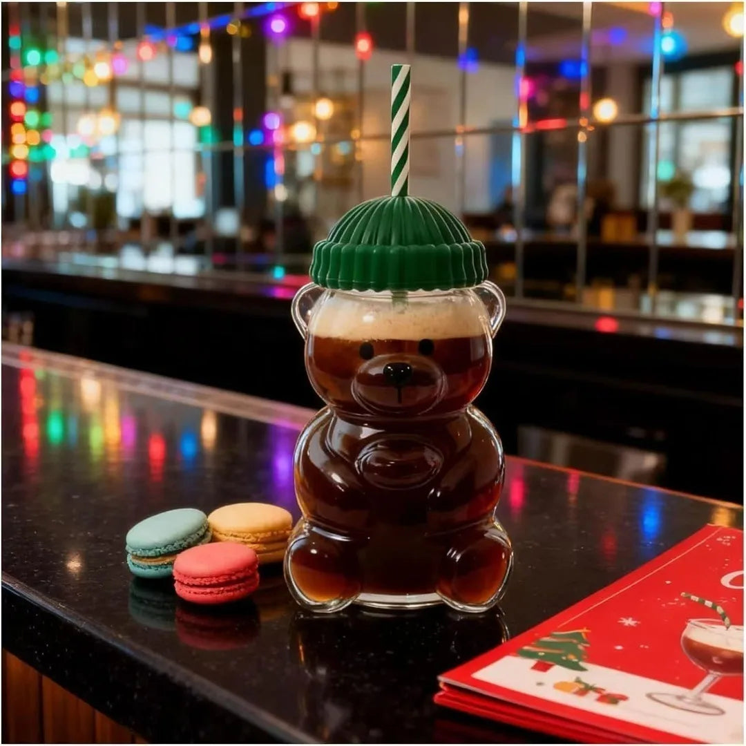 2025 Creative Cute Bear Coffee Cup Cartoon Bear shaped Coffee Cup Cute Bear Cup Transparent