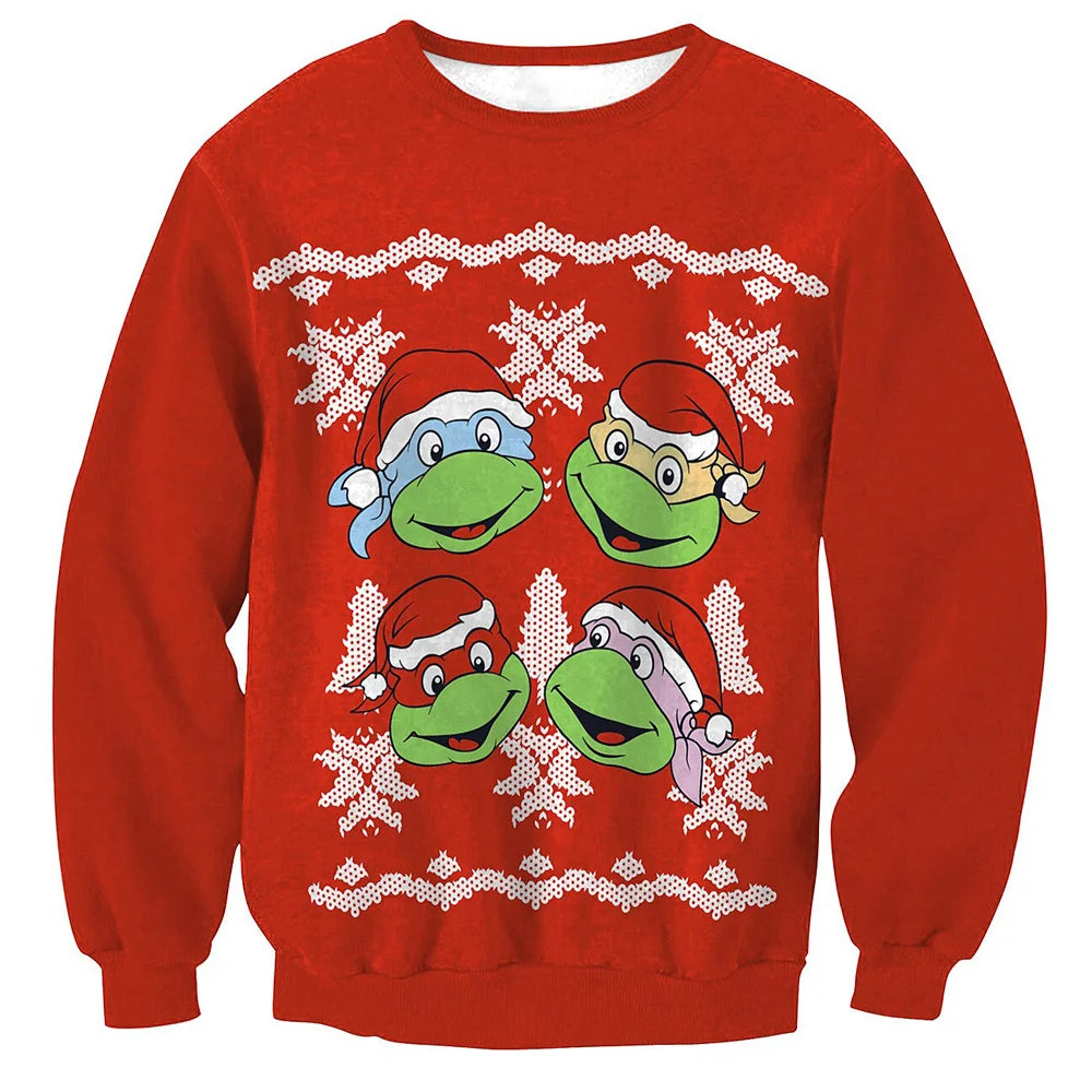 Fashion Santa Claus Print Men's Sweatshirts Cartoon