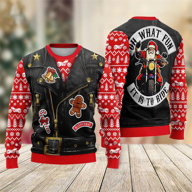 Funny Santa Claus Graphic Ugly Christmas Sweater For Men