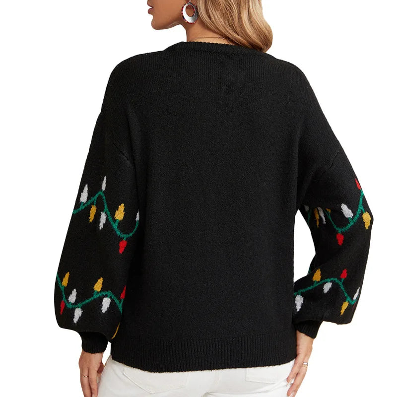 Christmas Sweater Fashion Women's Clothing Explosion Lights Sweet Pullover