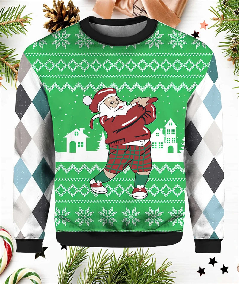 Funny Santa Claus Graphic Ugly Christmas Sweater For Men