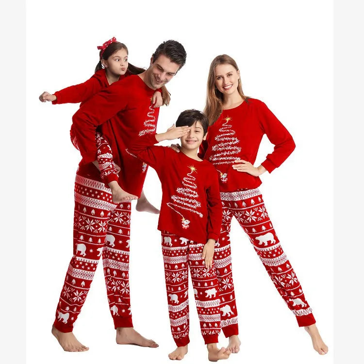 Family Christmas Pajamas Mom Dad Kids Matching Clothing