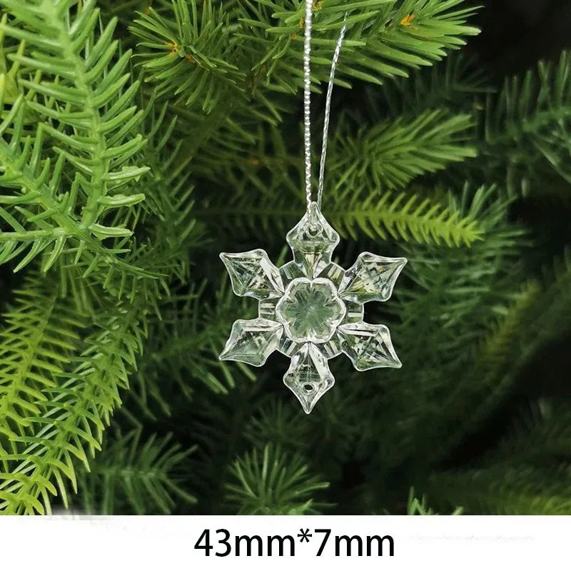 10Pcs Crystal Snowflake Icicle Christmas Decorations