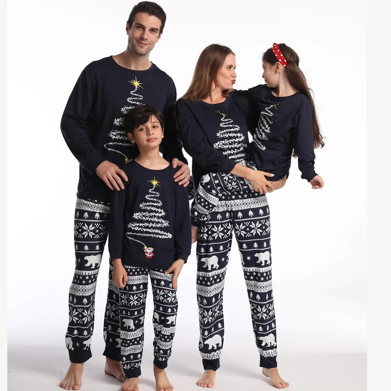 Family Christmas Pajamas Mom Dad Kids Matching Clothing