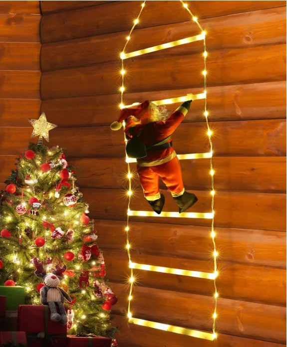 1.5/3M Christmas Decoration LED Santa Claus Climbing Ladder