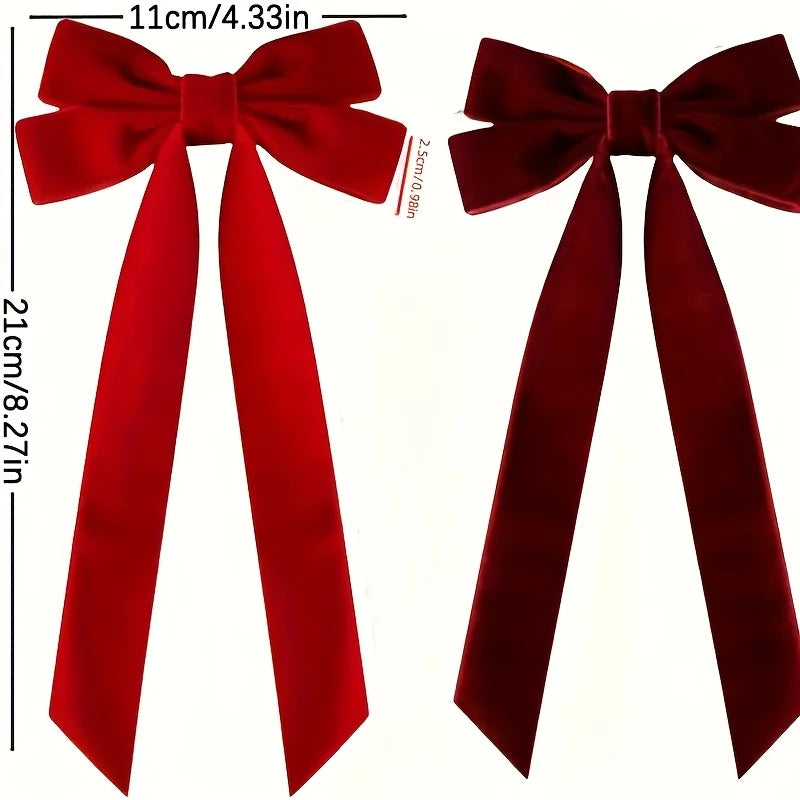 10 Red Velvet Christmas Tree Bows
