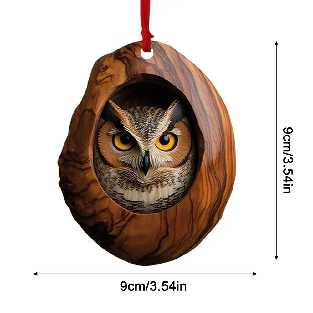 Animal Christmas Ornaments 2D Cute Christmas Acrylic Pendant Animal Raccoon