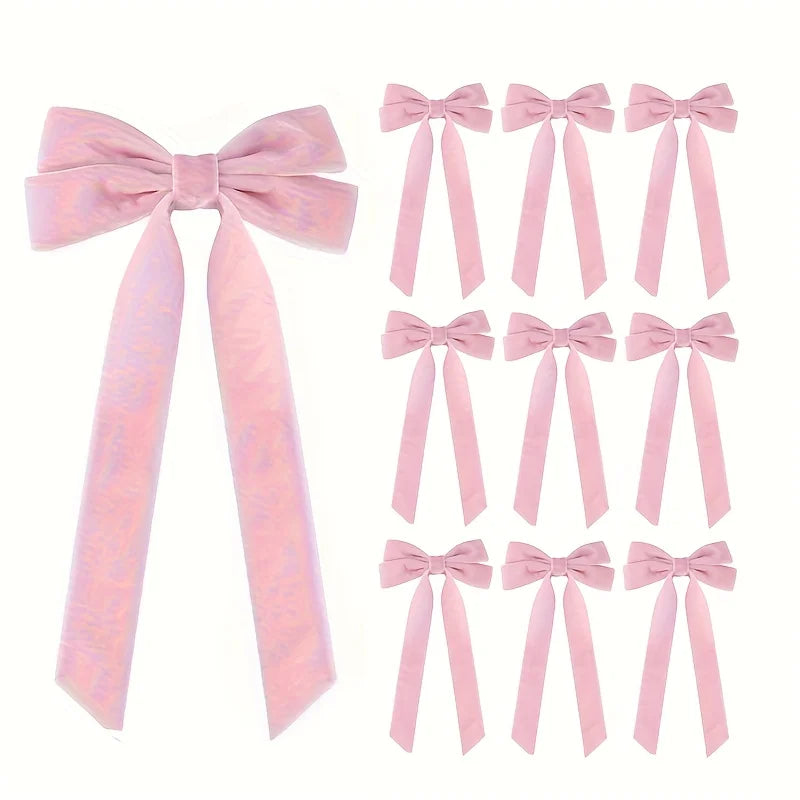 10 Red Velvet Christmas Tree Bows