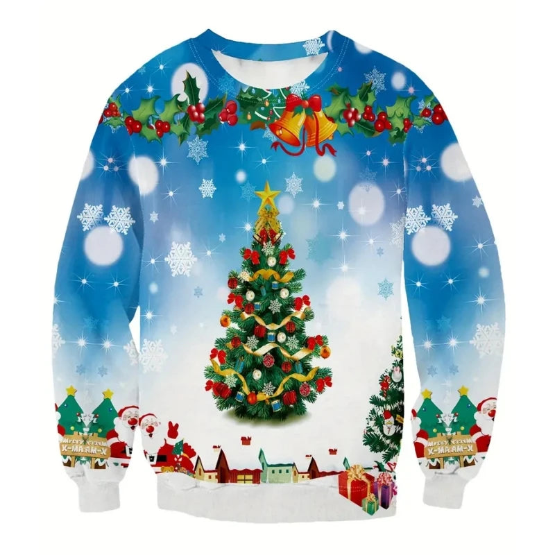 Fashion Santa Claus Print Men's Sweatshirts Cartoon