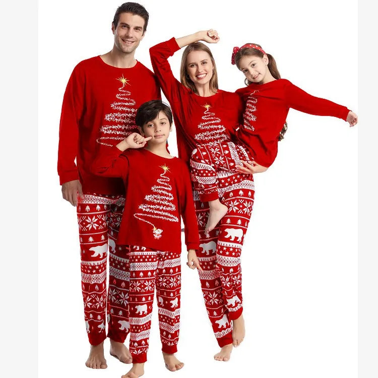 Family Christmas Pajamas Mom Dad Kids Matching Clothing