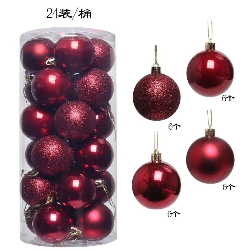 24/36Pcs Christmas Decoration 3/4CM Balls Hanging Christmas