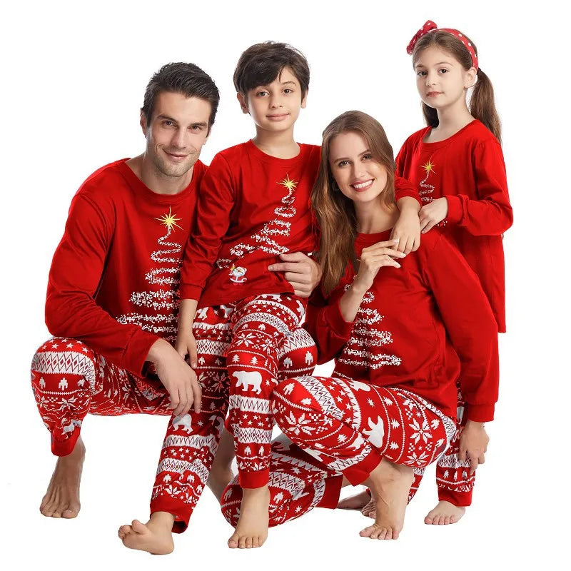 Family Christmas Pajamas Mom Dad Kids Matching Clothing
