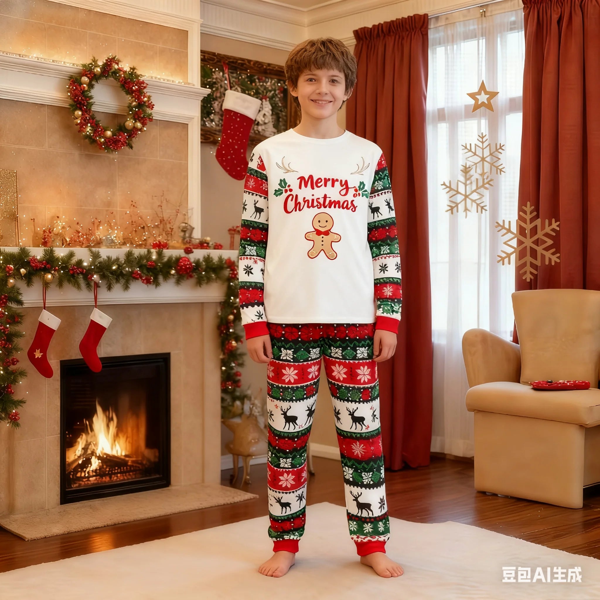 Christmas parent-child pajamas and pants set