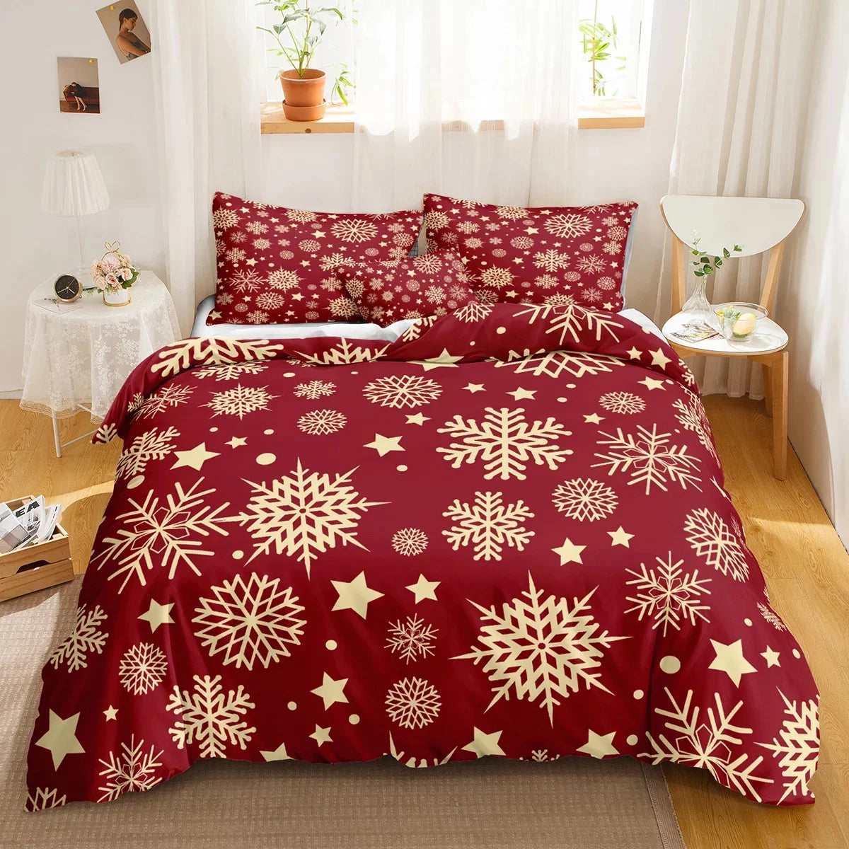 Red Christmas Duvet Cover Bedding Sets