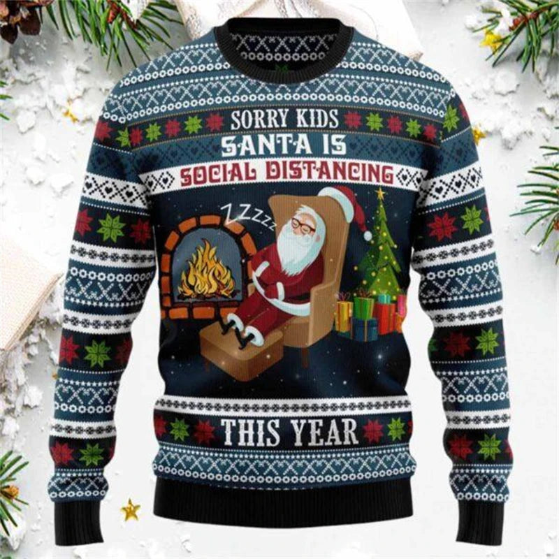 Funny Santa Claus Graphic Ugly Christmas Sweater For Men