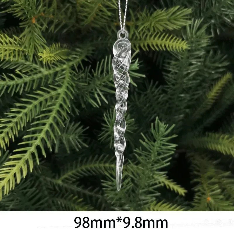 10Pcs Crystal Snowflake Icicle Christmas Decorations