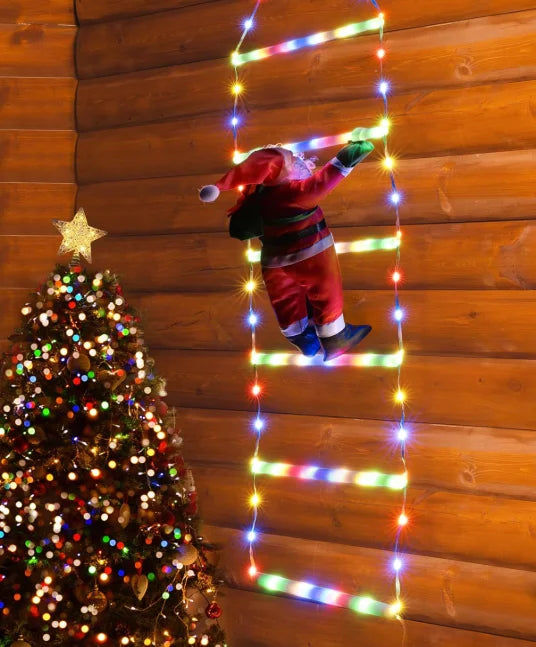 1.5/3M Christmas Decoration LED Santa Claus Climbing Ladder