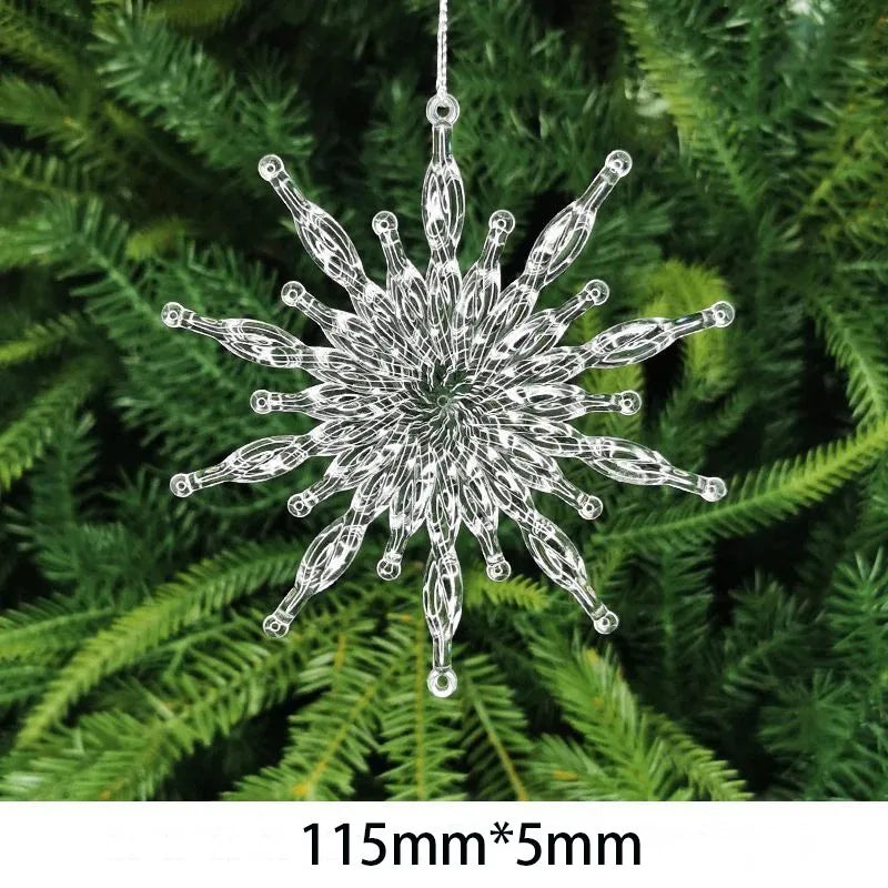 10Pcs Crystal Snowflake Icicle Christmas Decorations