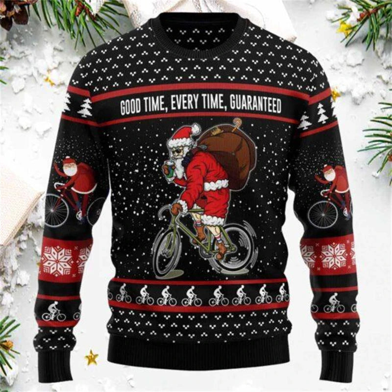 Funny Santa Claus Graphic Ugly Christmas Sweater For Men