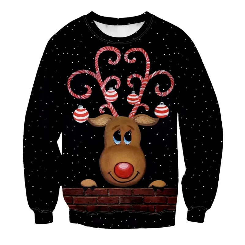 Fashion Santa Claus Print Men's Sweatshirts Cartoon